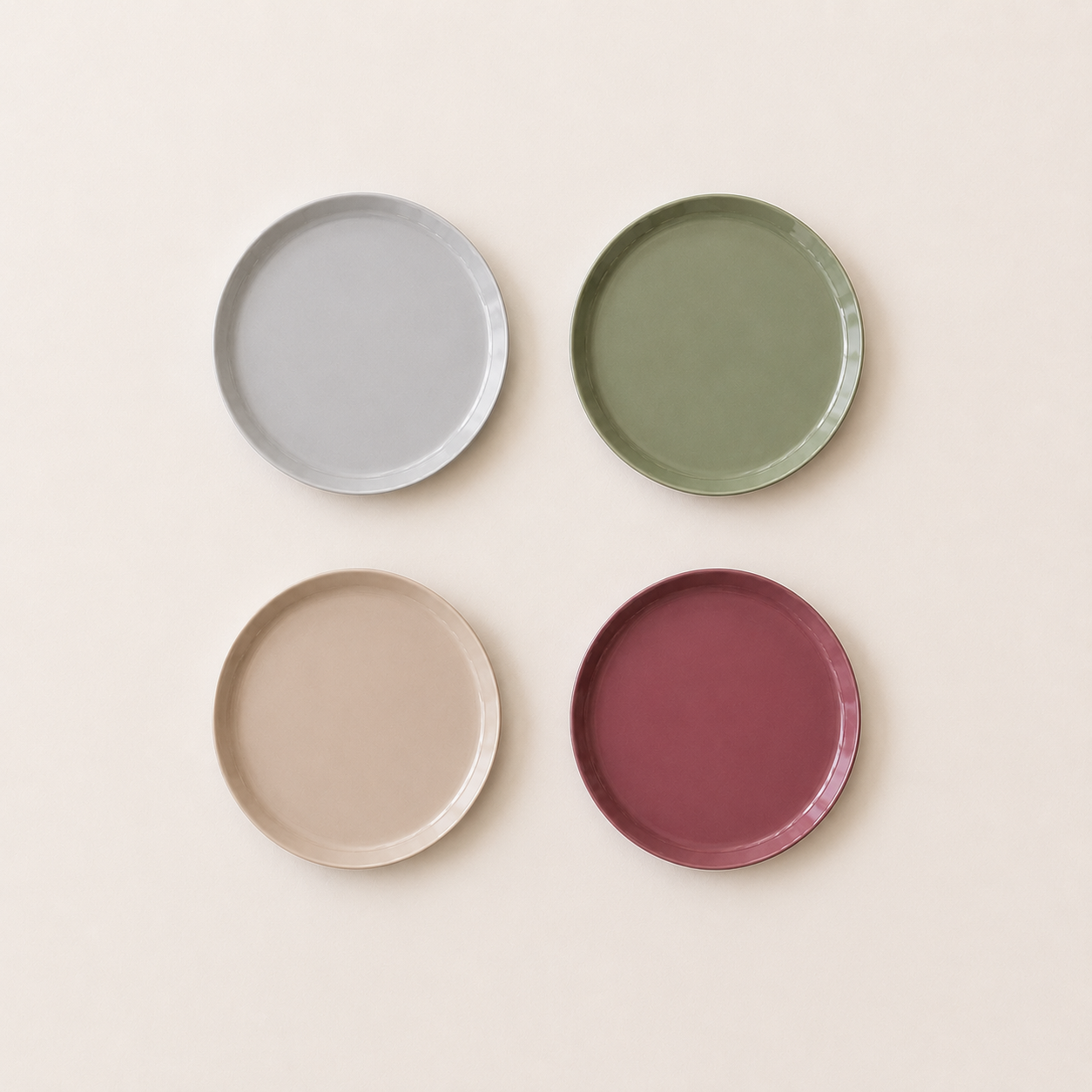 Natura Breakfast Plate Set 20cm  – 4 Colors (B)