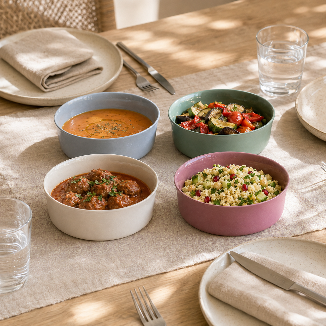 Natura Medium Bowl Set - 4 Colours ( B )